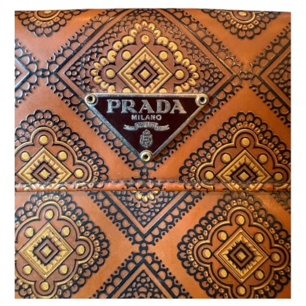 Authentic Prada Embossed Leather Compact Wallet - image 5